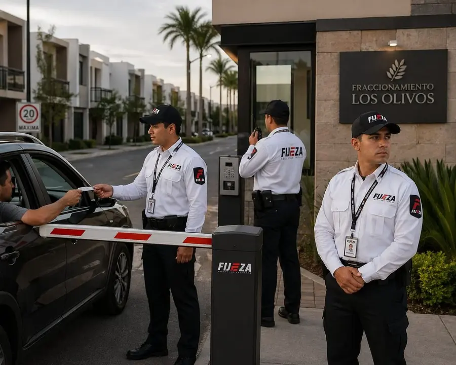 Guardias Fijeza en control de acceso de fraccionamiento